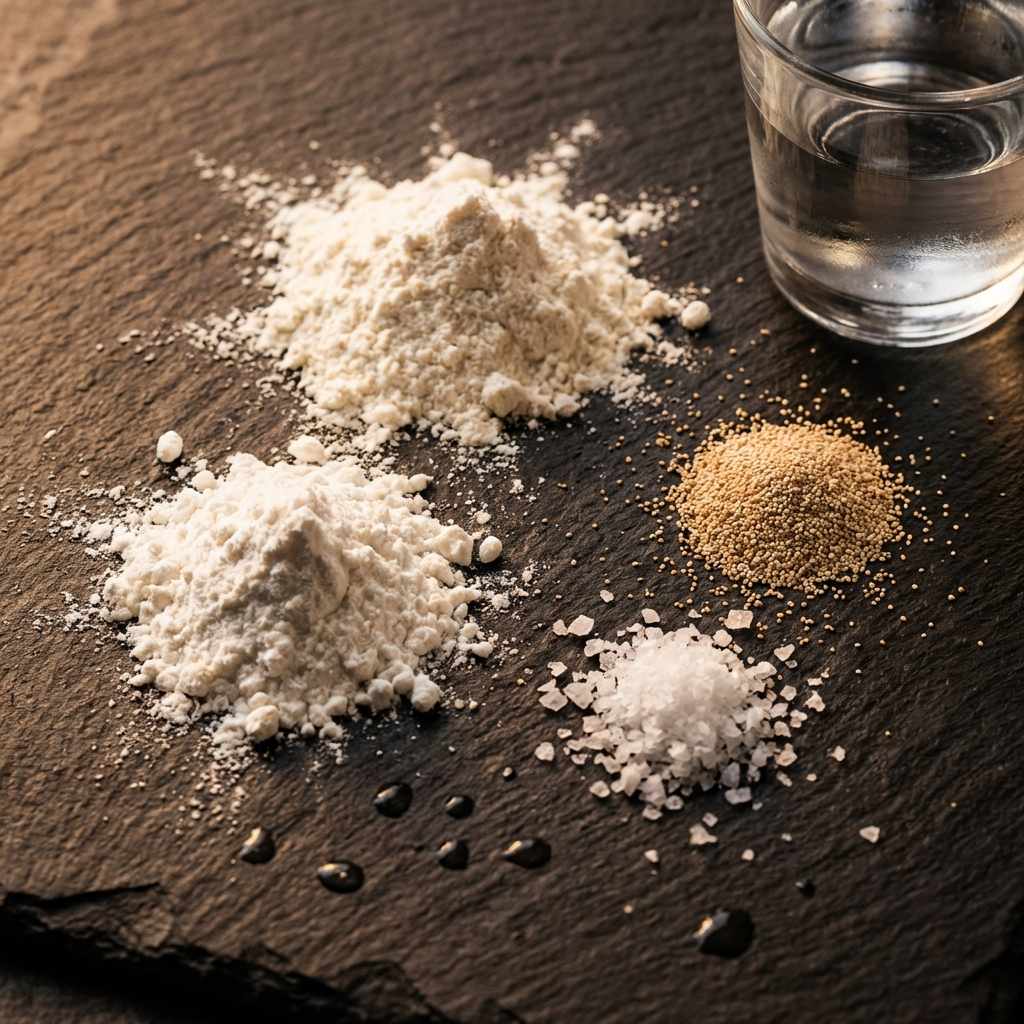 Raw ingredients for Korean corn dog dough